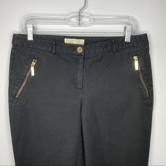 Michael Michael Kors Gold Zip Black Trousers - Picture 3 of 7